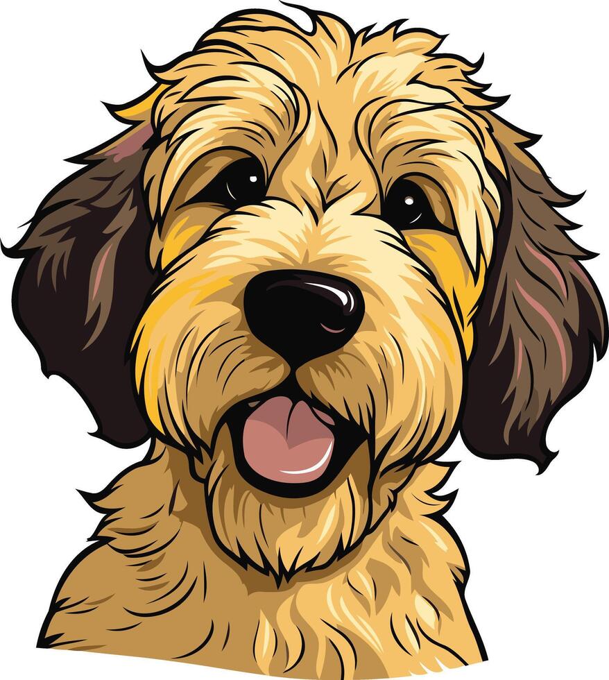 Smiling Dog with Brown Ears vector