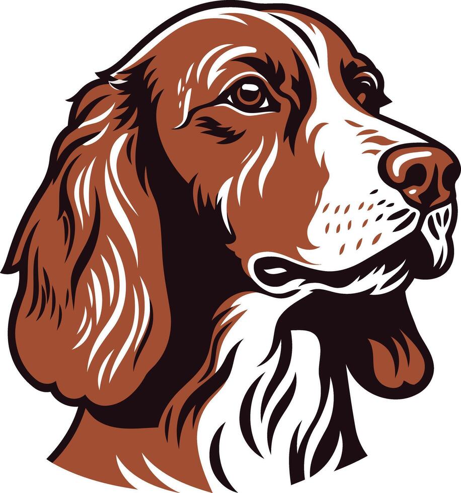Portrait of a Brown and White Dog vector
