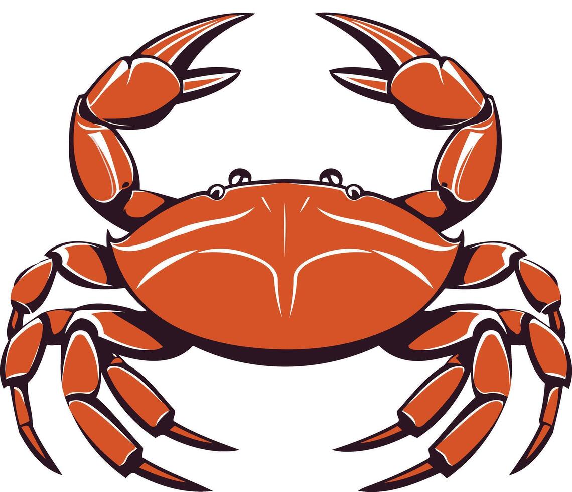 A Cartoon Illustration of a Red Crab vector