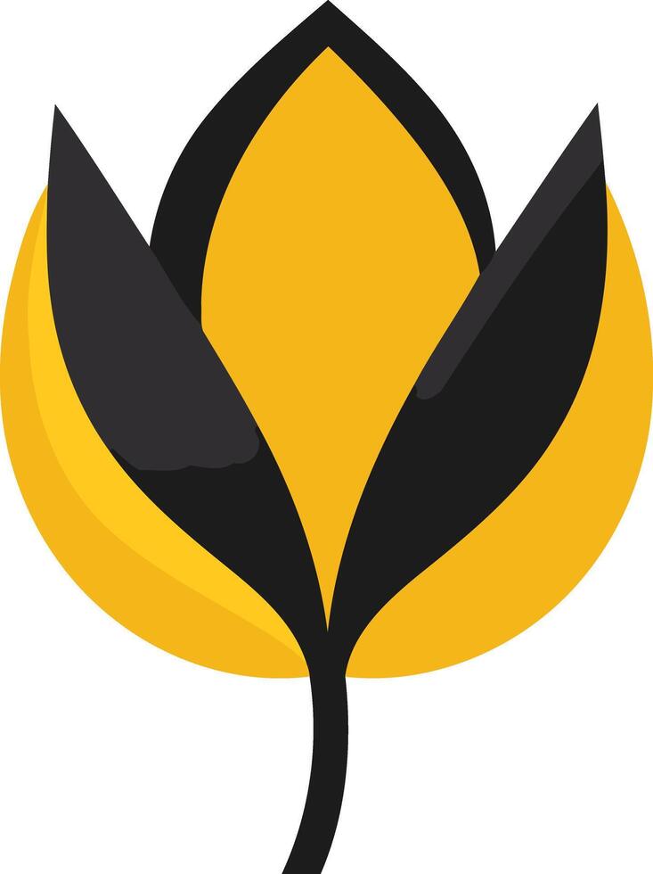 Abstract Flower Logo with Yellow and Black vector