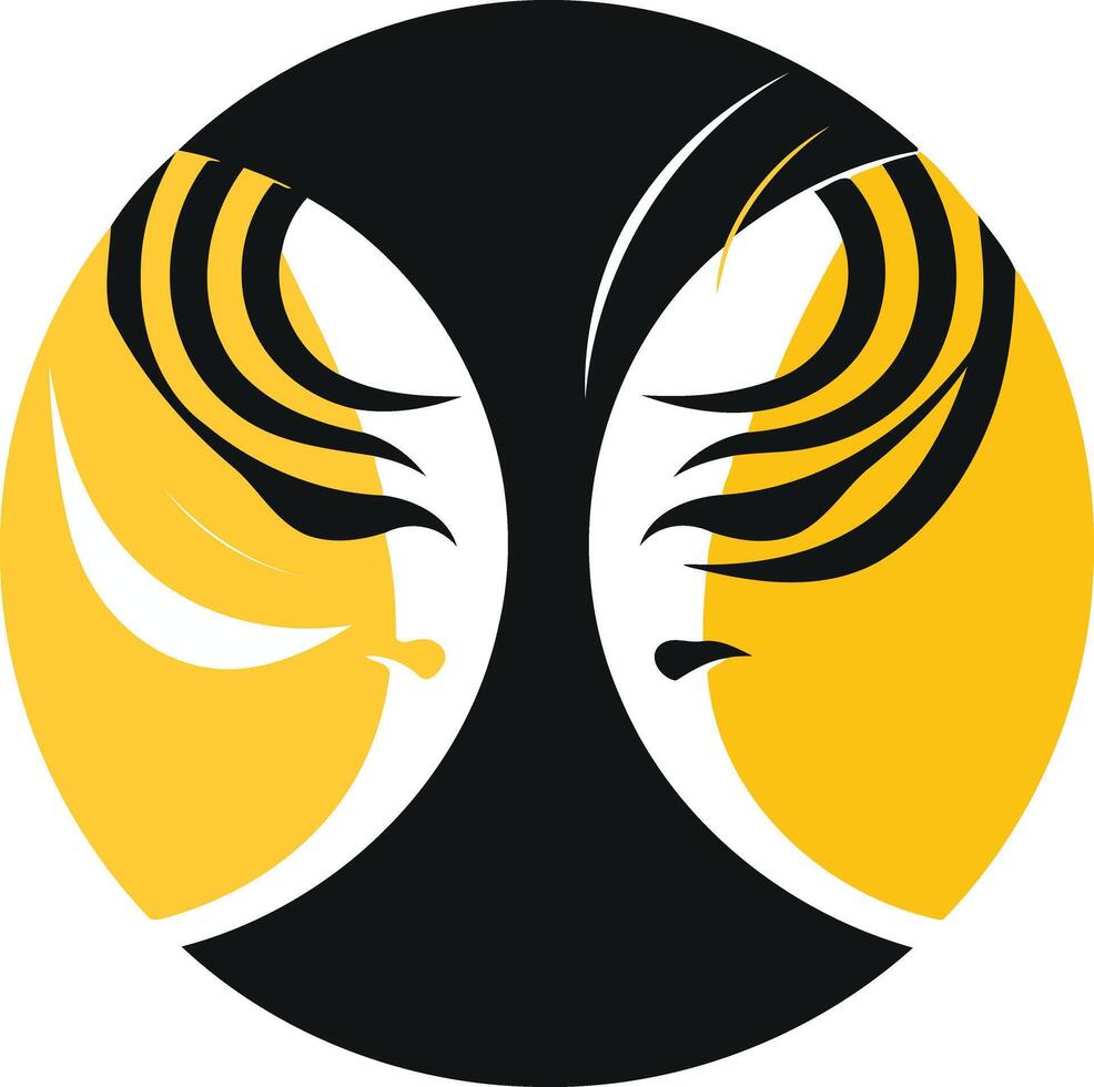Abstract Circular Design with Black and Yellow vector