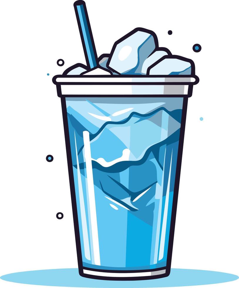 Ice Cold Drink with a Straw vector