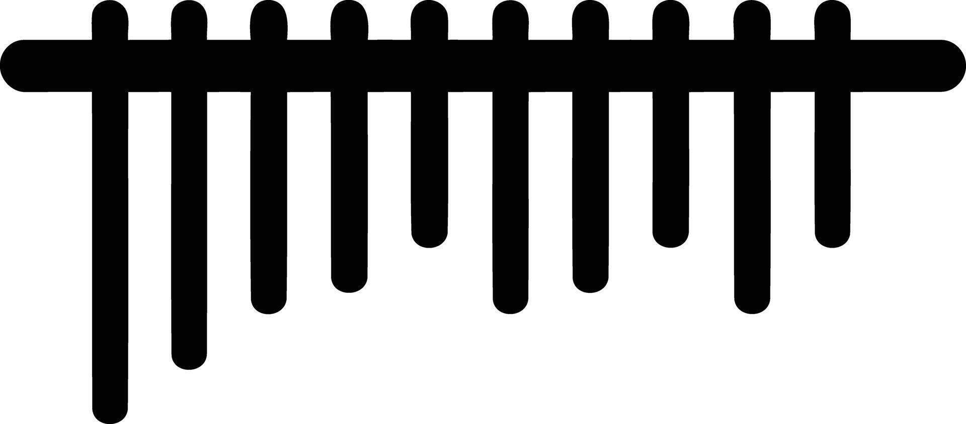 Simple black and white illustration of a comb, perfect for hair care and beauty related projects vector