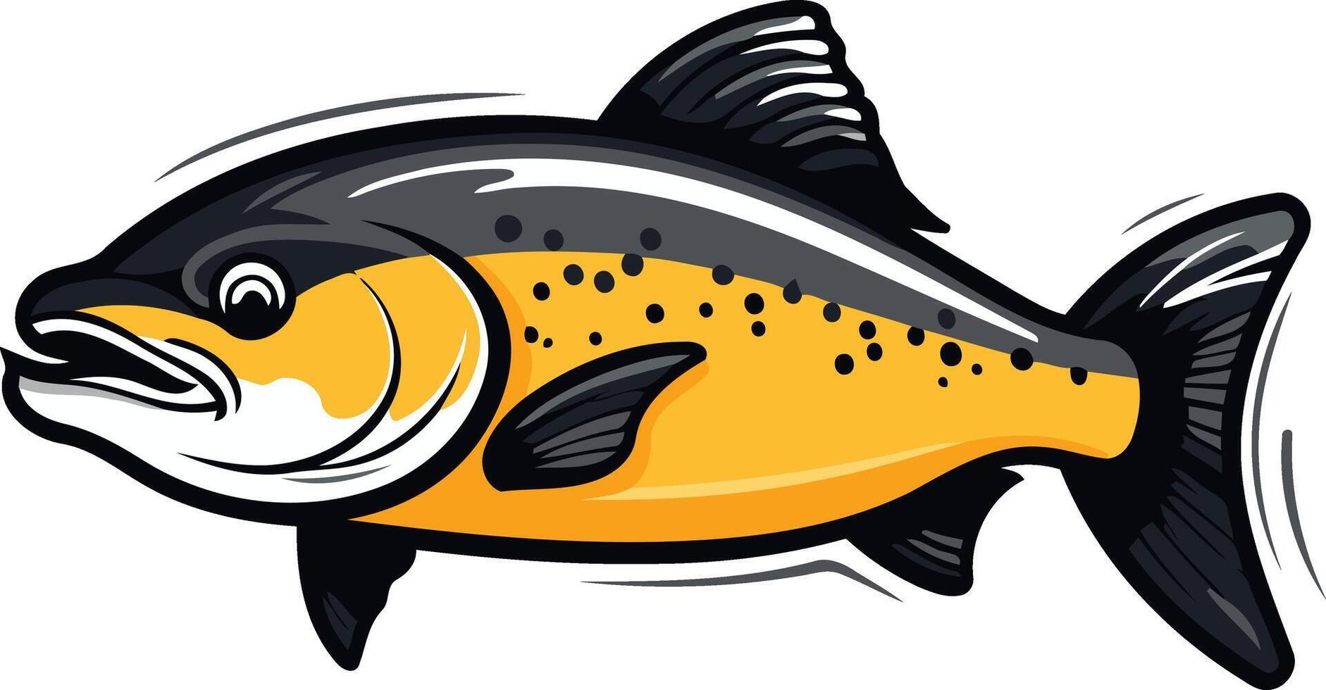 Cartoon Illustration of a Salmon Fish vector
