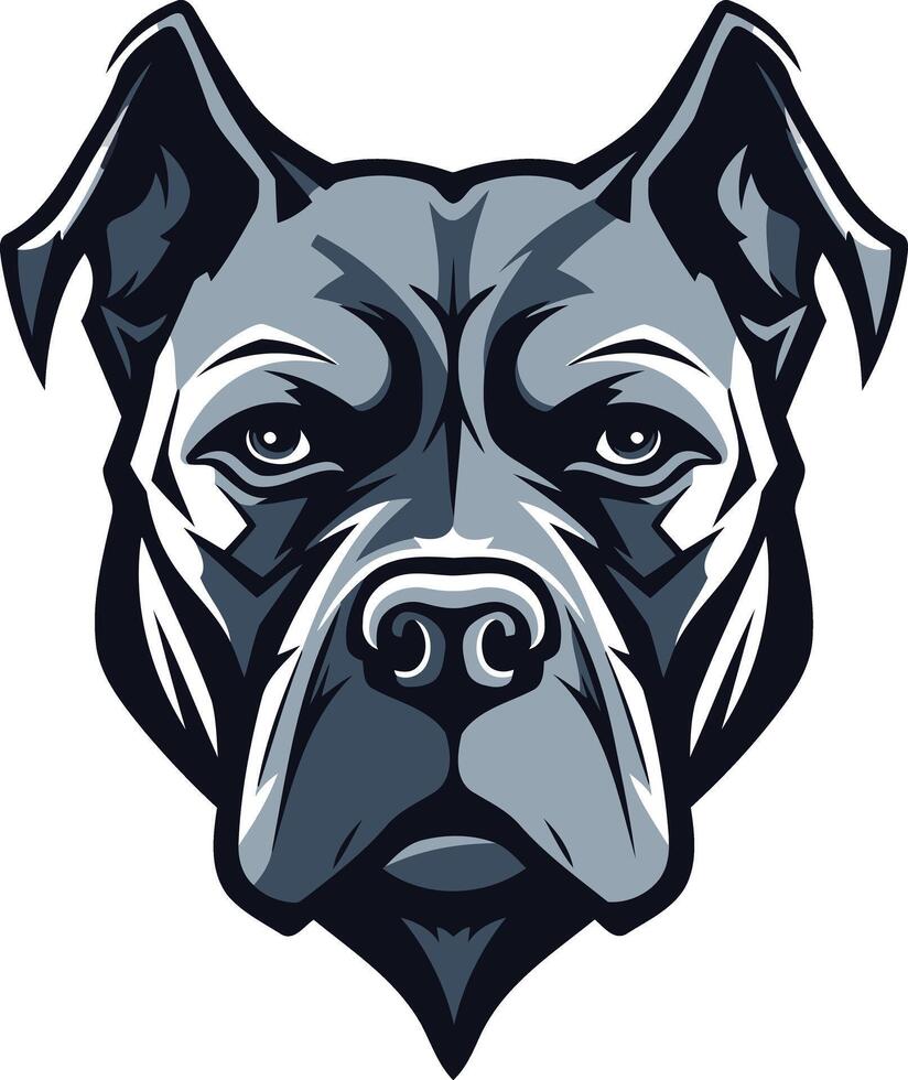 Powerful and fierce, this illustration of a bulldog's face is perfect for logos, t shirts, or any design requiring a strong and masculine aesthetic vector