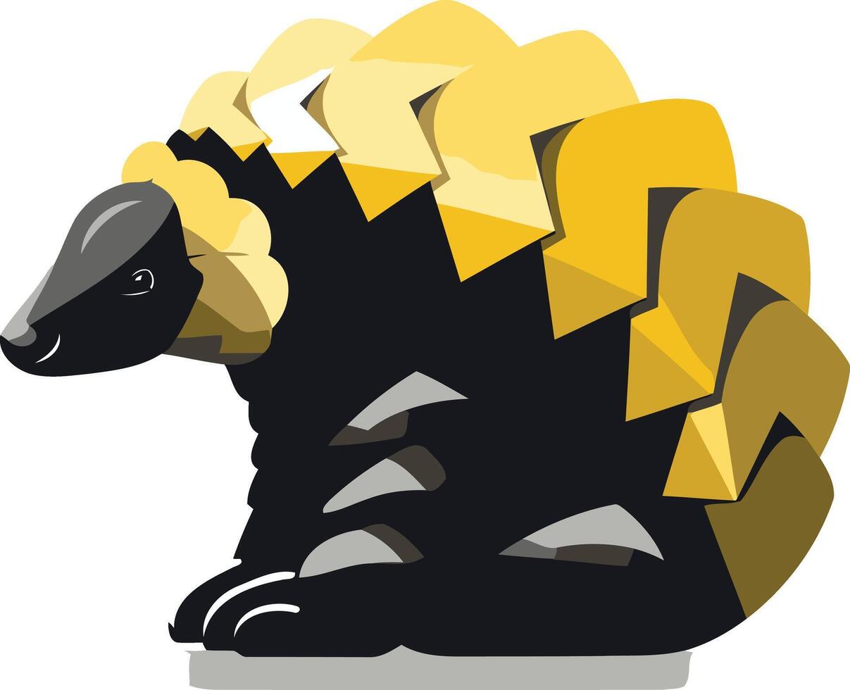 Cartoon Illustration of a Black and Yellow Badger vector