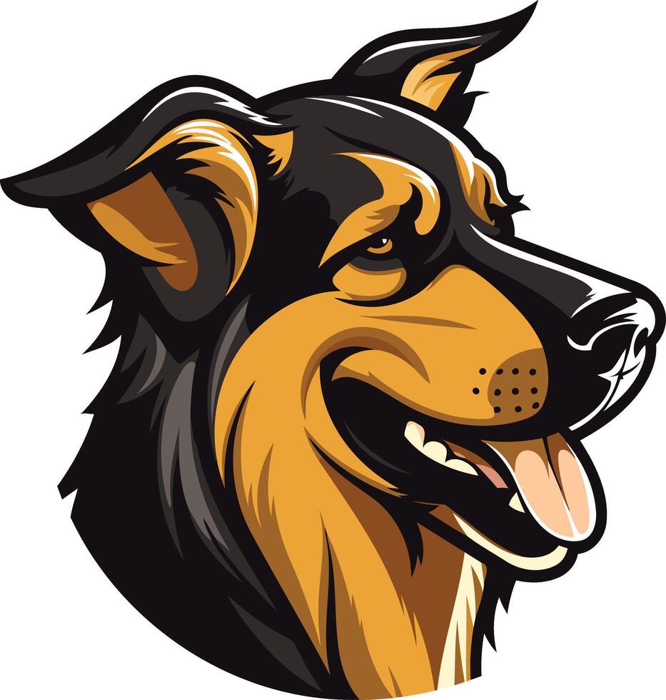 Smiling German Shepherd Dog vector