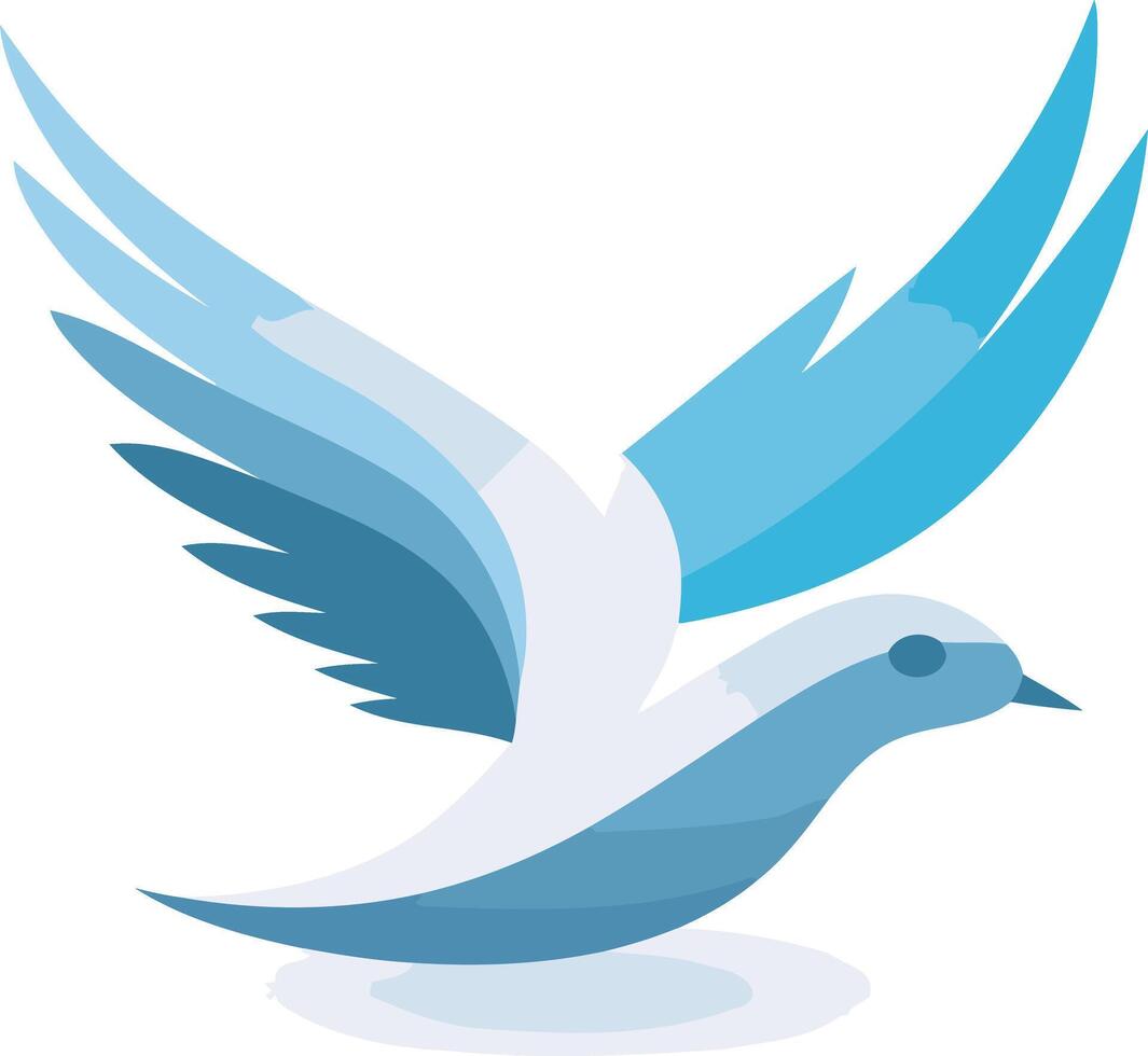 Abstract Blue Bird in Flight vector