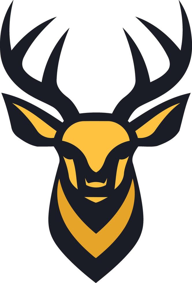 Stylized Deer Head with Antlers vector