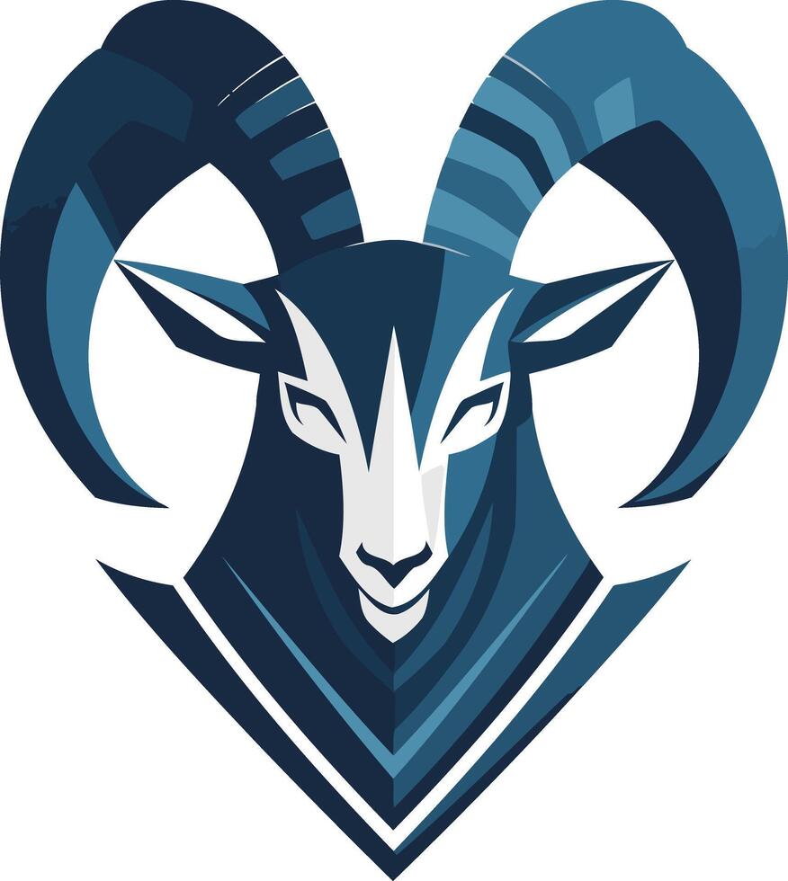 Blue Ram Head Logo Design vector