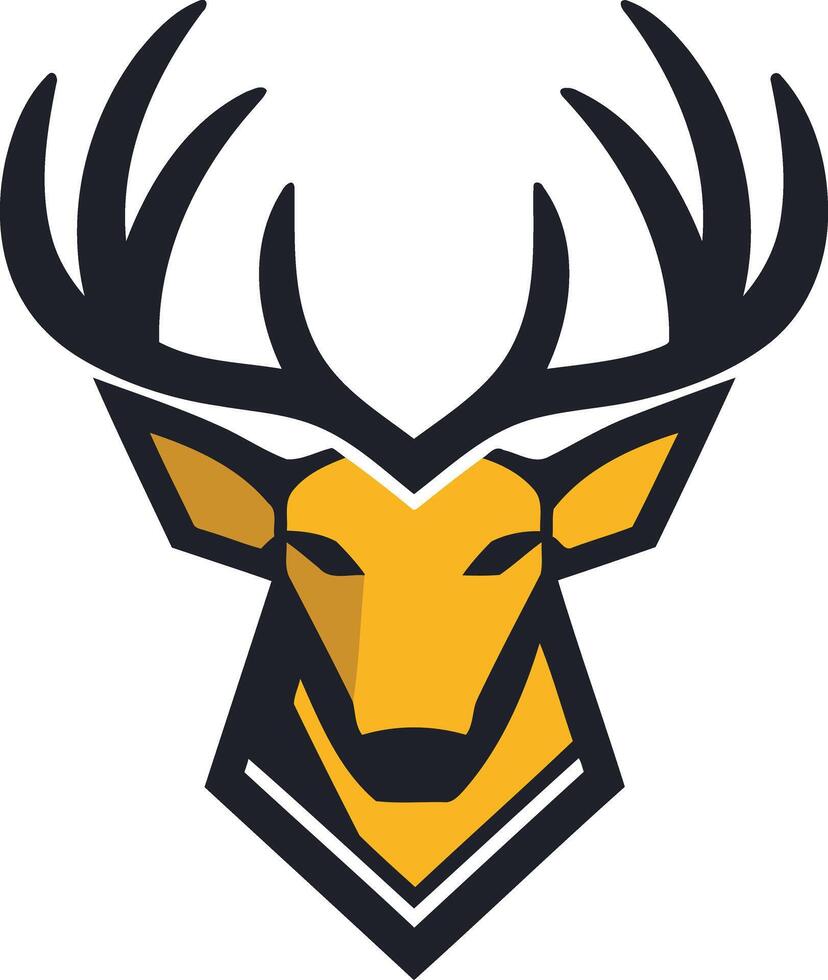 Geometric Deer Head Logo Design vector
