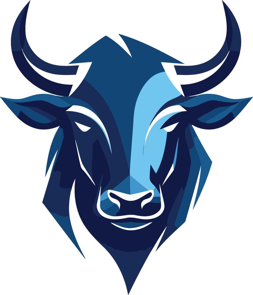 Blue Bull Head Logo vector