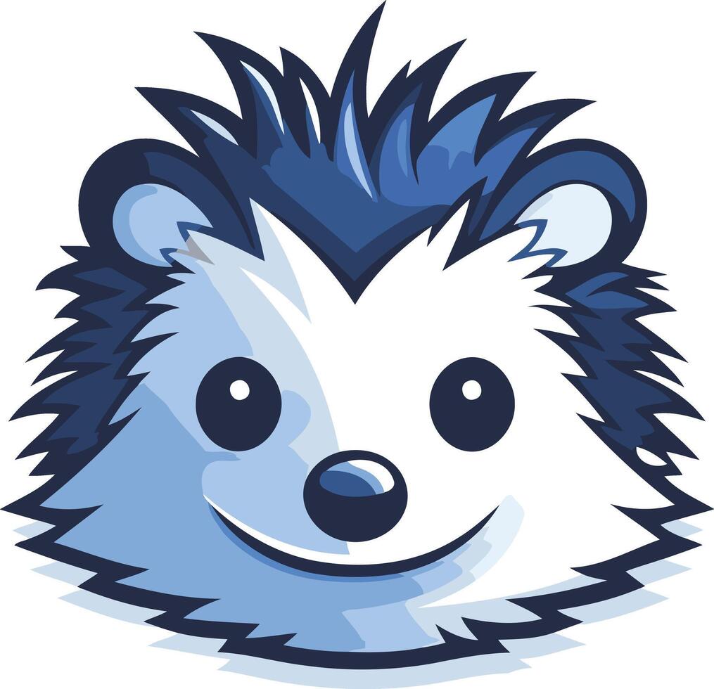 Smiling Blue Hedgehog Cartoon Illustration vector