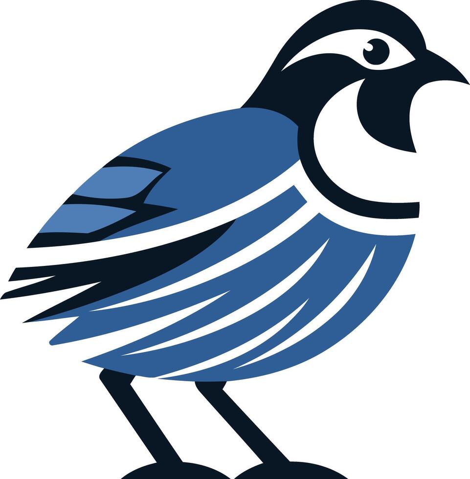 Stylized Blue Quail Illustration vector
