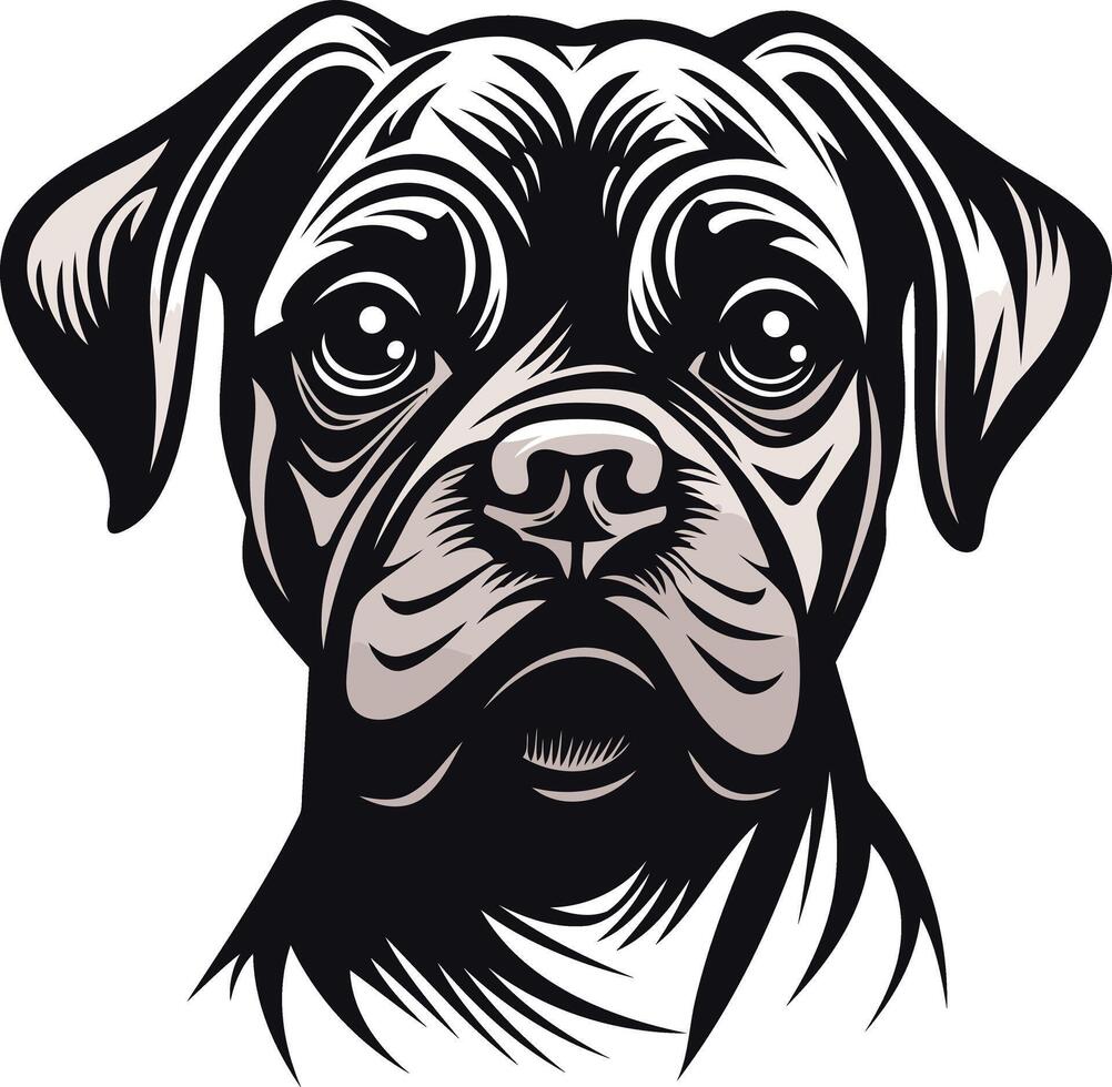 Portrait of a Pug Dog vector