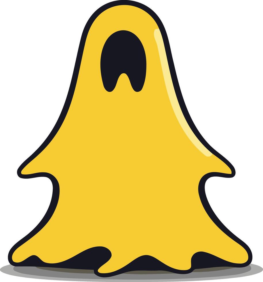 Cartoon Ghost Illustration in Yellow vector