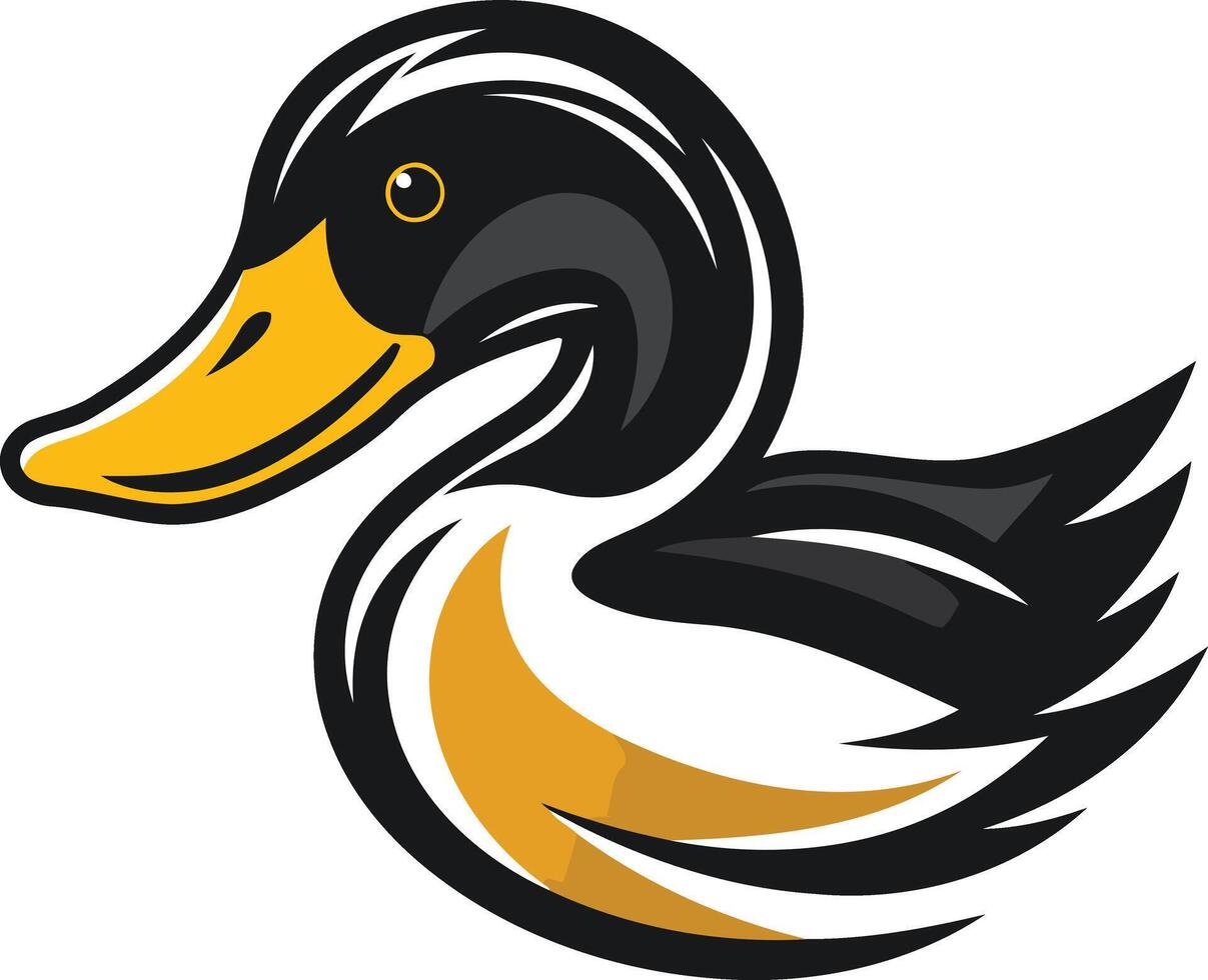 Stylized Duck Mascot with Bold Colors vector