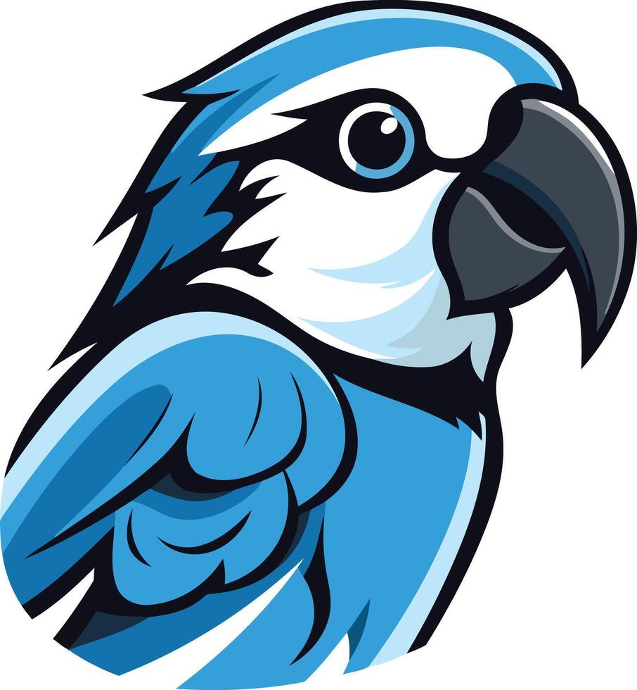 Blue Parrot with Cartoonish Style vector