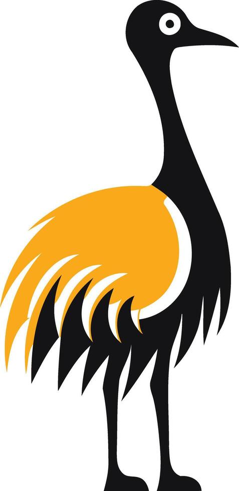 Black and Yellow Bird Illustration vector