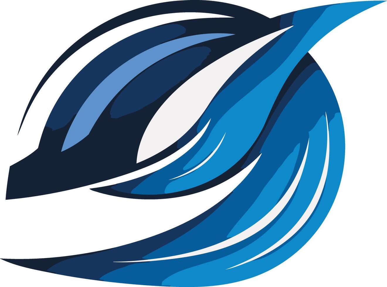 Abstract Blue and Black Swirl Design vector