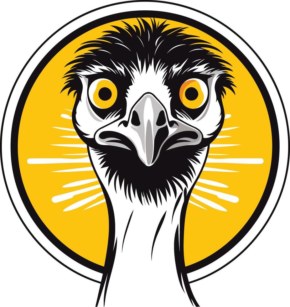 Emu Head in a Circle vector