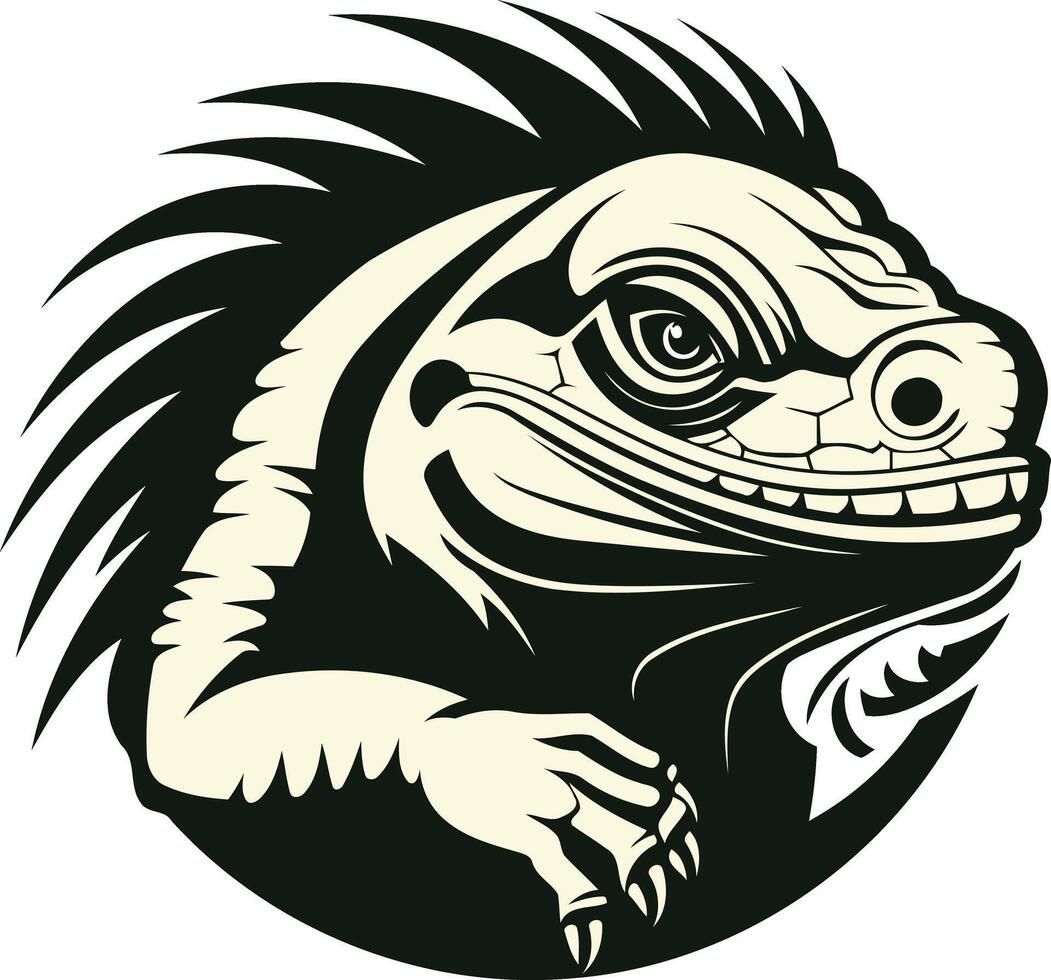 Aggressive Spiky Lizard Illustration vector
