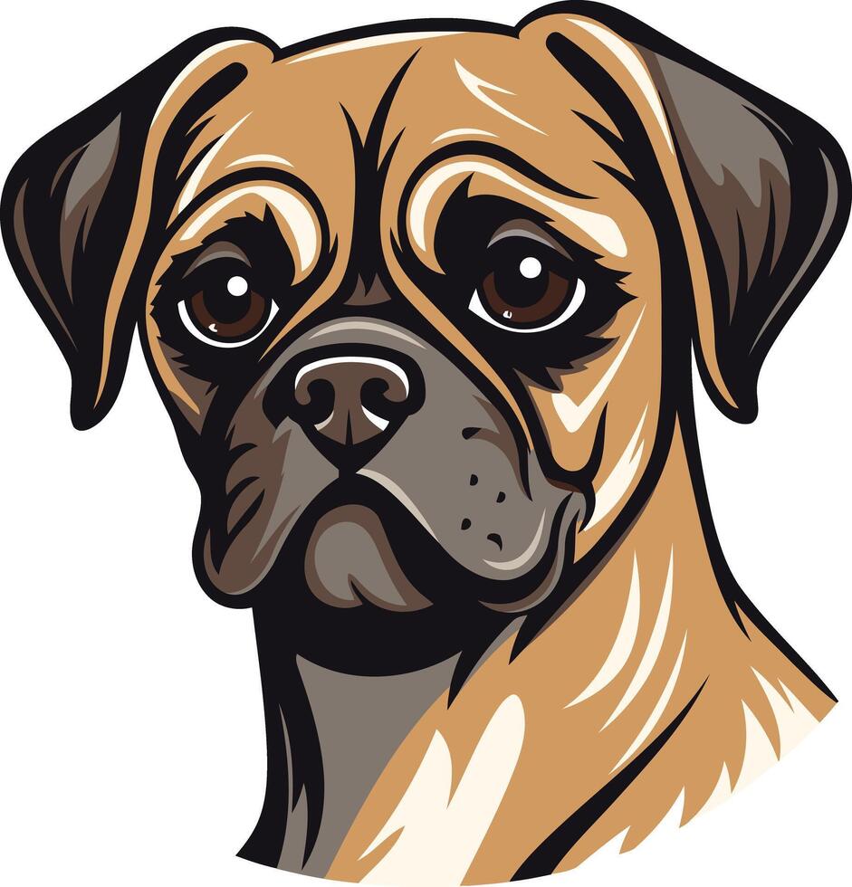 Adorable pug dog with big eyes and a cute expression, perfect for pet lovers, dog themed designs, and social media posts vector