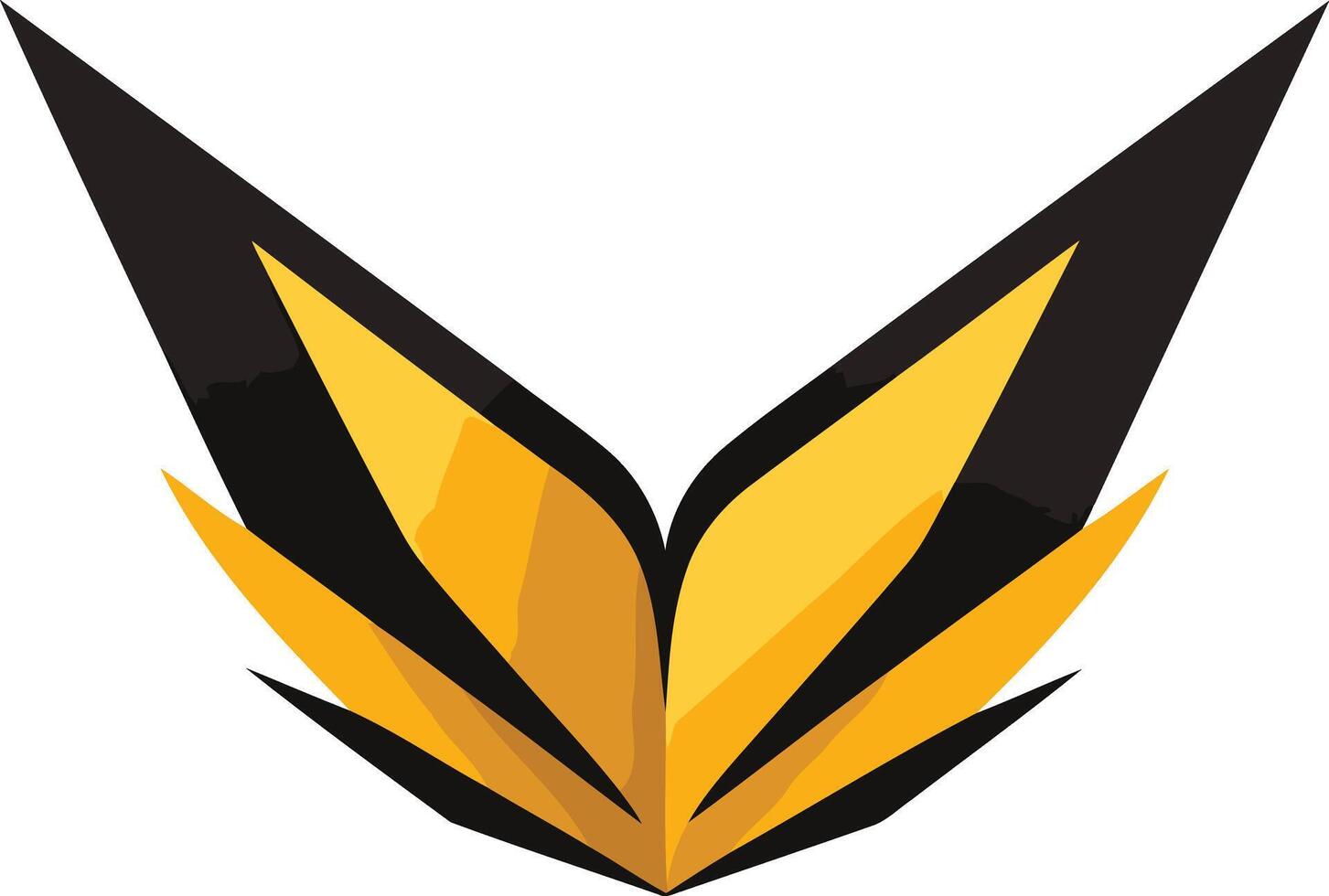 Bold and dynamic abstract logo design featuring a v shape with yellow and black color scheme vector