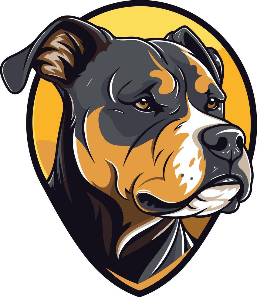 Pit Bull Portrait Illustration vector