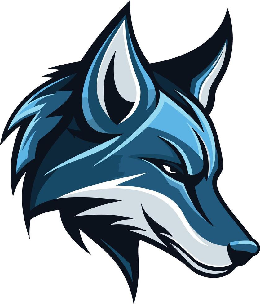 Blue Wolf Head Mascot Design vector