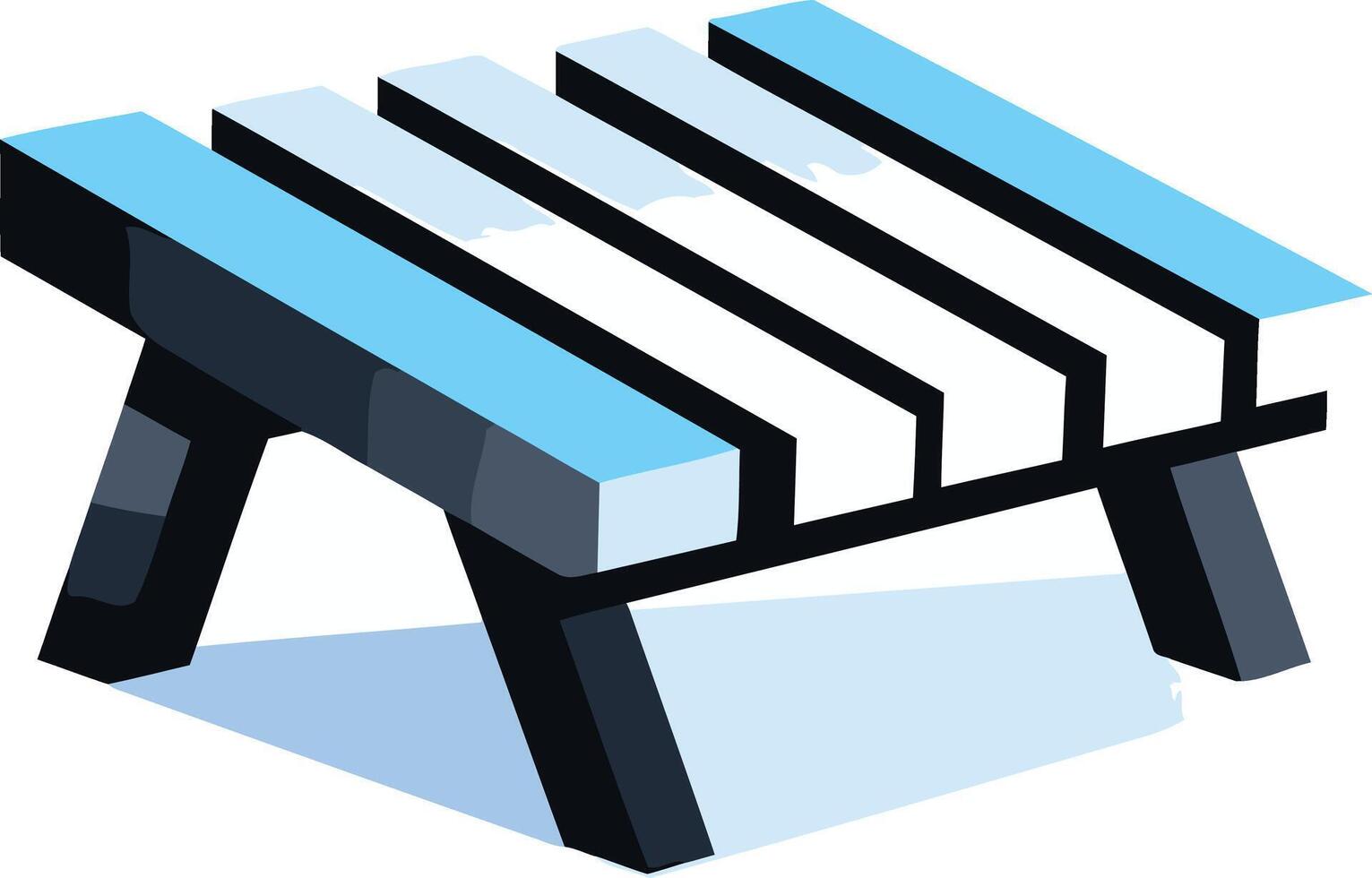 Striped Picnic Table Illustration vector