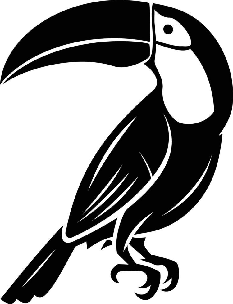Stylish black and white silhouette of a toucan vector