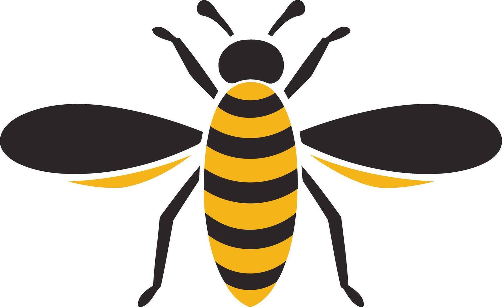 Simple Yellow and Black Bee Illustration vector