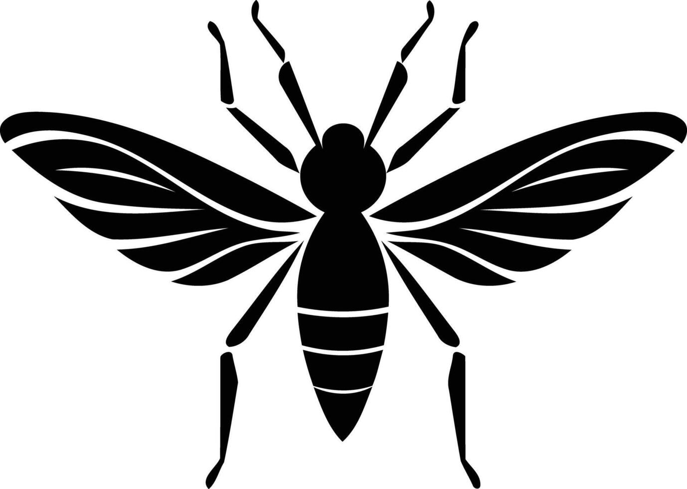 A simple, stylish silhouette of a bee, perfect for branding, logos, or design projects vector