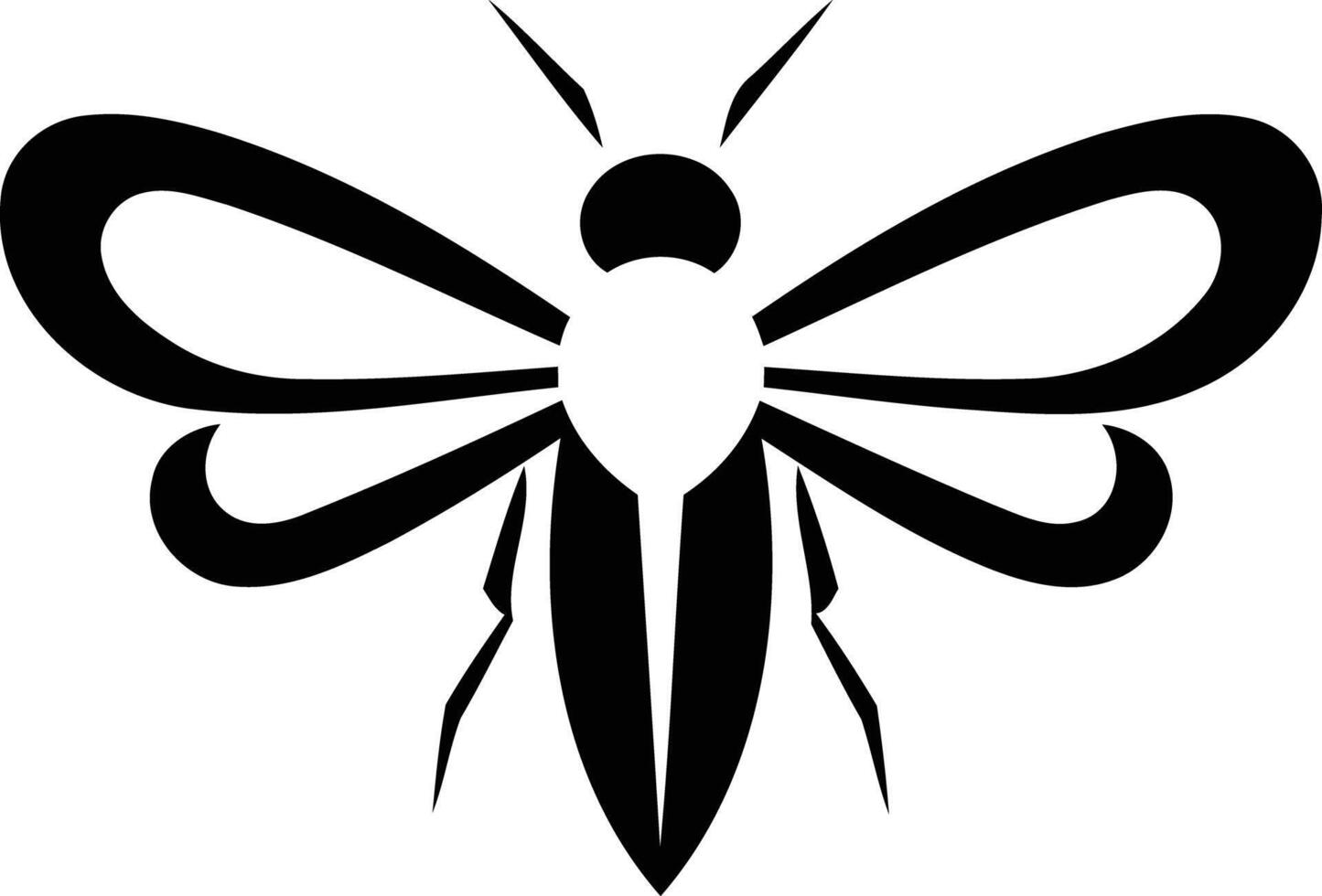 A bold, minimalist silhouette of a bee vector