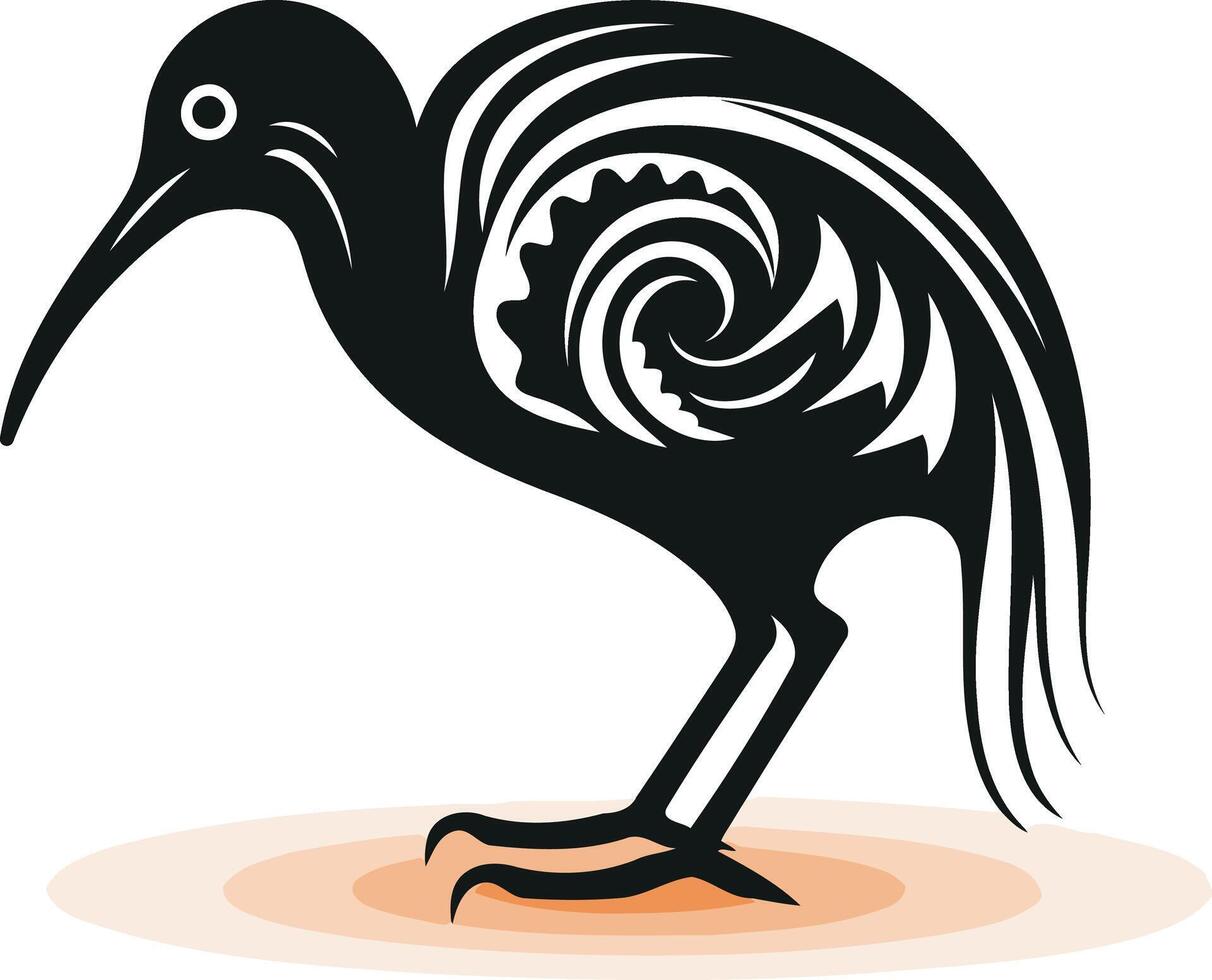 Stylized Kiwi Bird Illustration vector