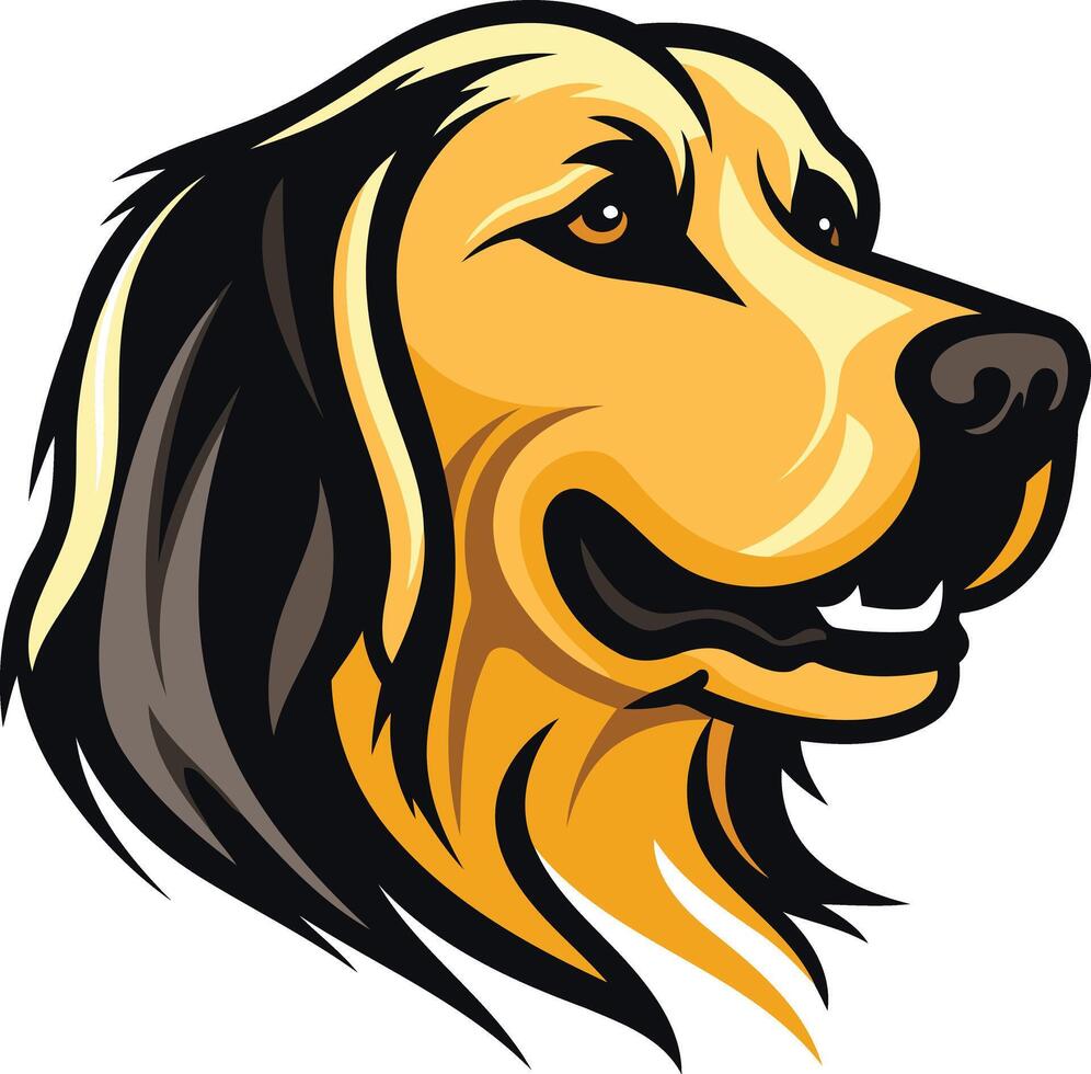 A friendly cartoon golden retriever with a big smile and floppy ears vector
