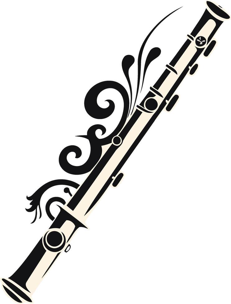 Elegant Flute with Floral Design vector