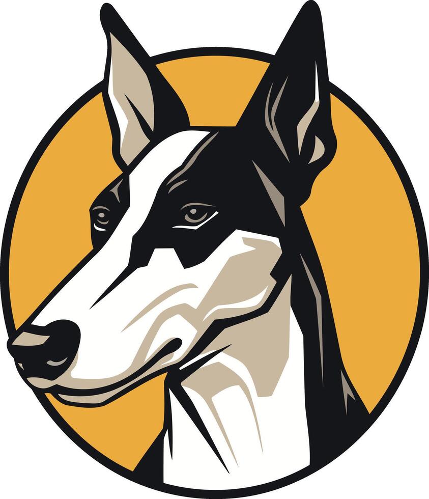 A bold and stylized illustration of a dog's head, perfect for branding or as a mascot for a pet related business vector