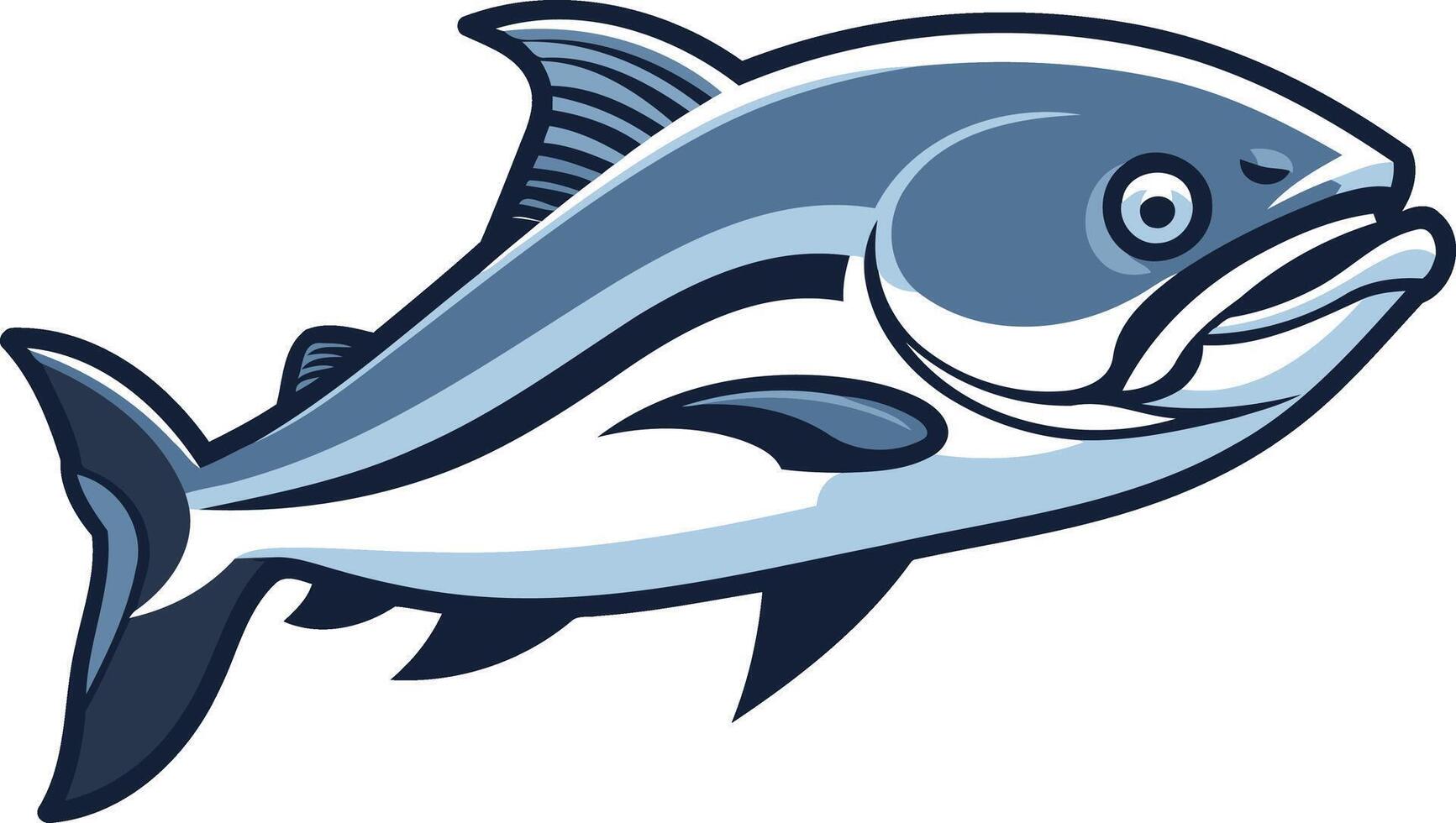 A cartoon illustration of a tuna fish, perfect for a fishing logo, branding, or design project vector