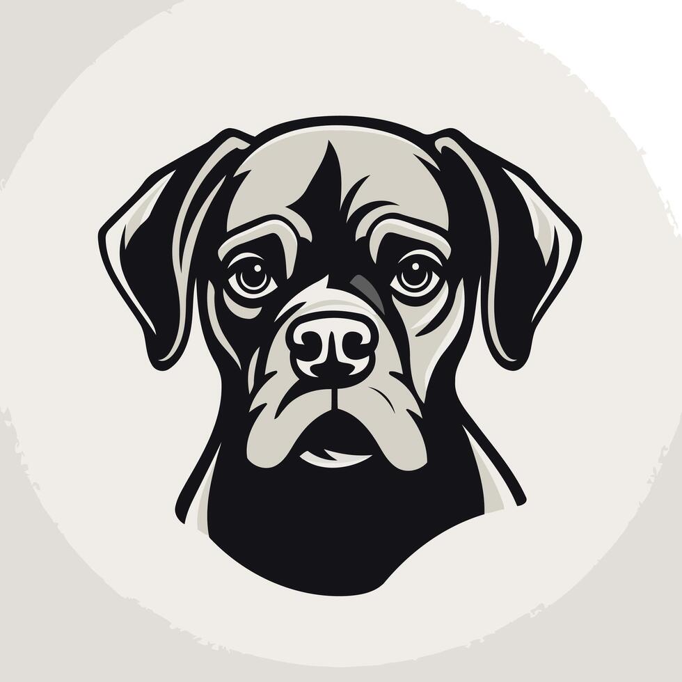 A strong and expressive illustration of a dog's head, perfect for use in branding, marketing materials, and merchandise vector