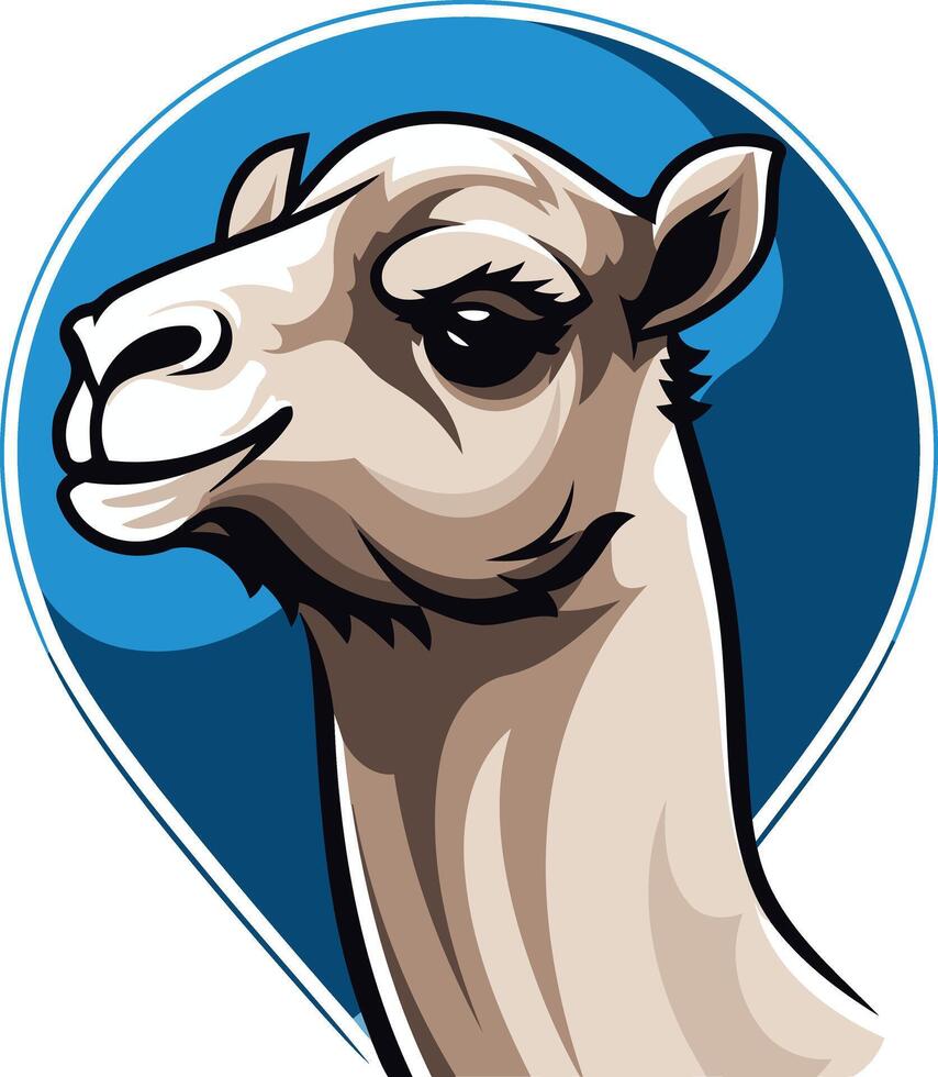 A bold and friendly cartoon camel head, perfect for branding or mascot design vector