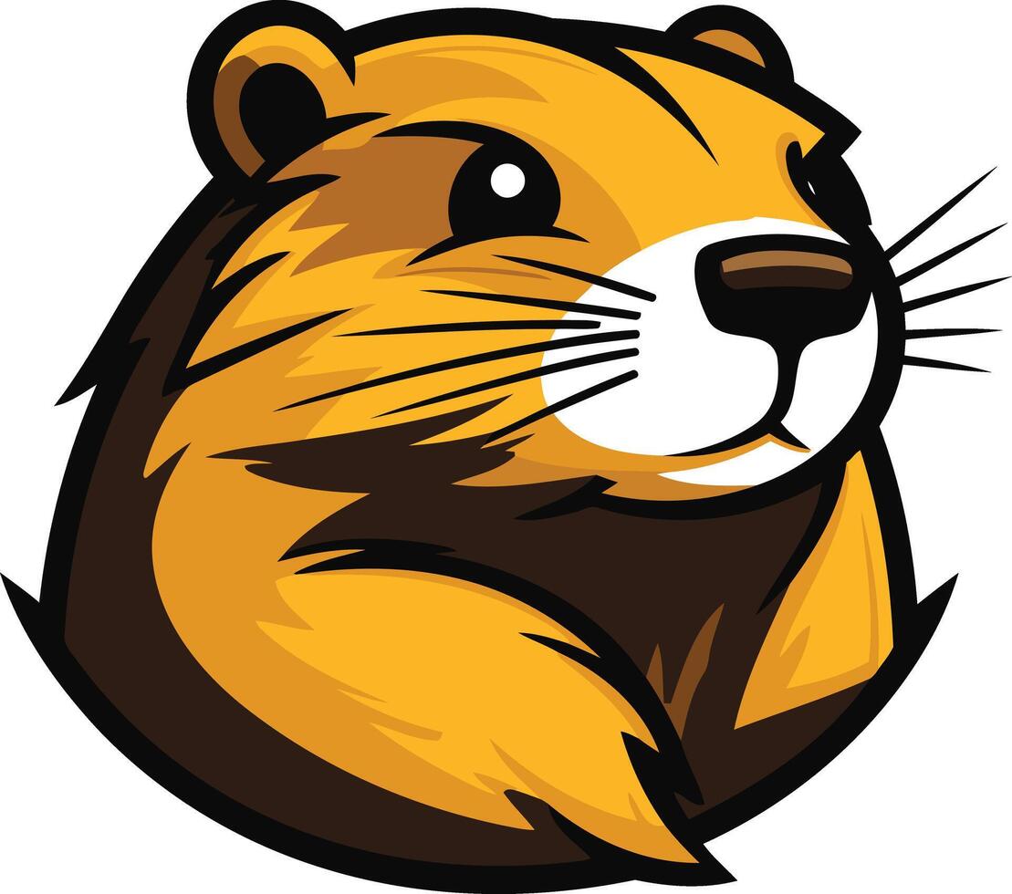 Cute cartoon gopher mascot with a friendly expression vector