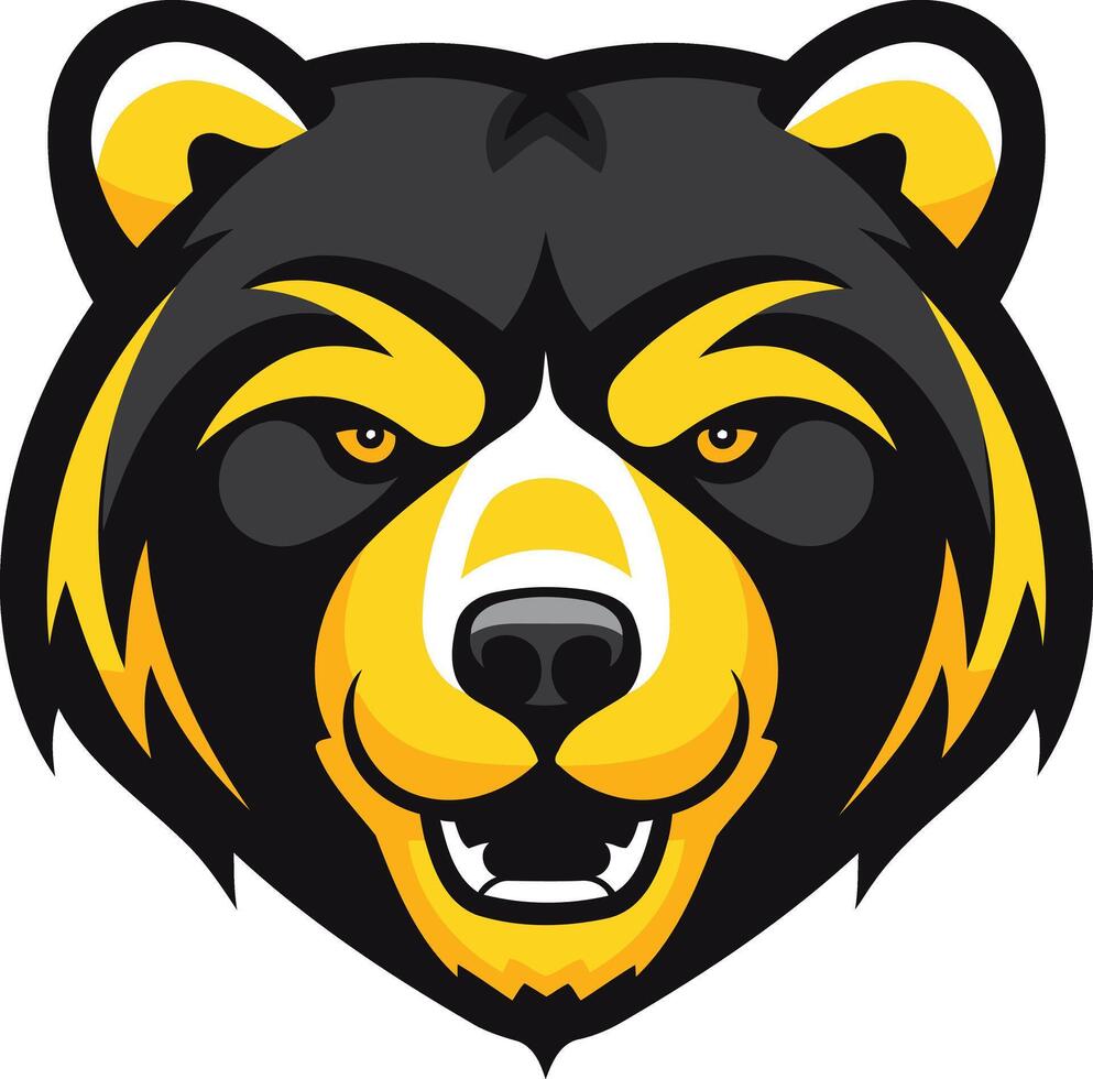 Black and Yellow Bear Mascot vector
