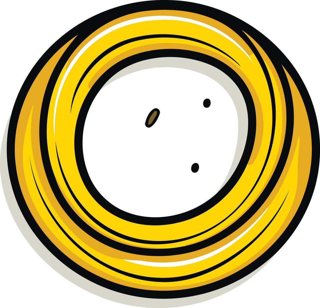 Circular Gold Coin with Black Outline vector