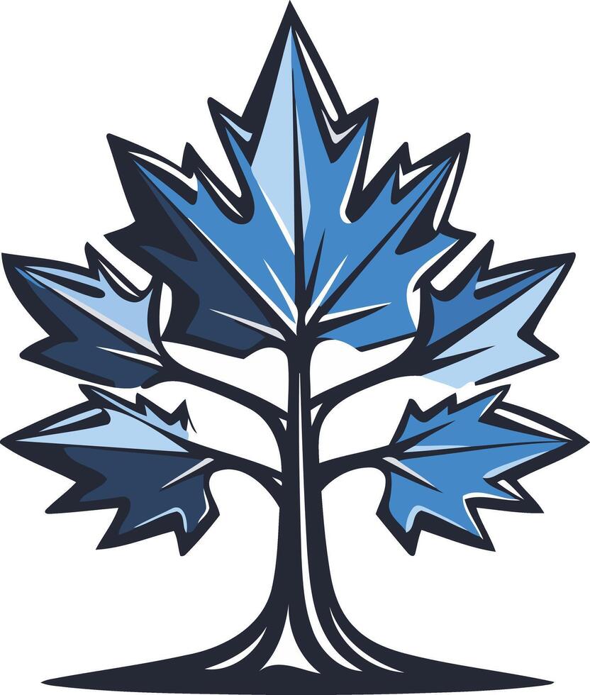 Abstract stylized tree with blue leaves, perfect for eco friendly logos, nature brands, and environmental organizations vector