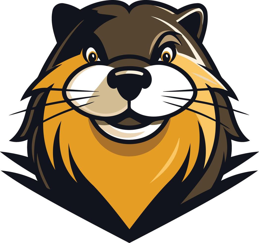 Smiling Otter Mascot Illustration vector