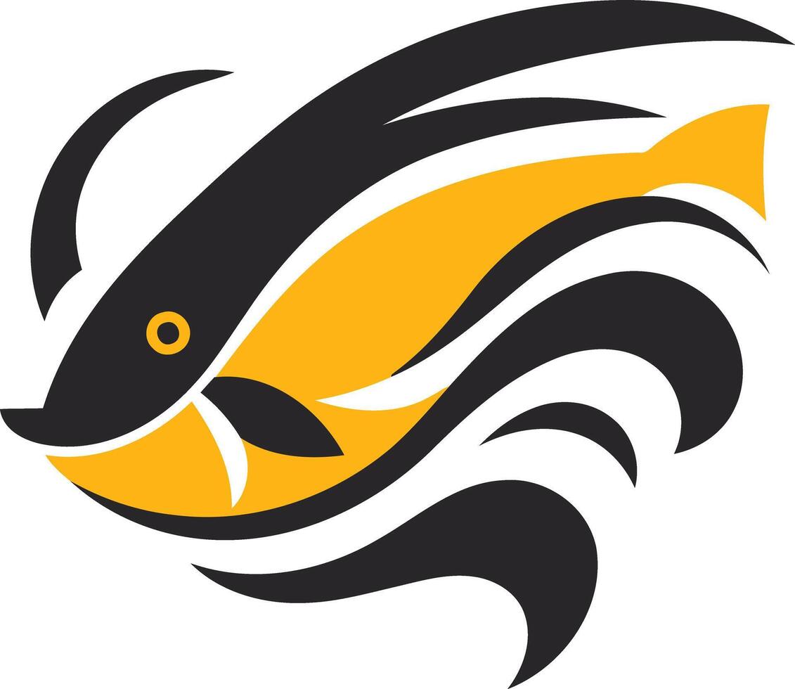 Stylized abstract logo of a fish leaping out of water vector