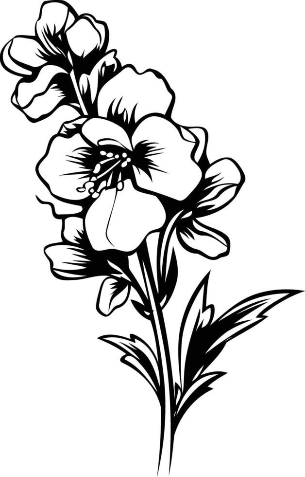 Simple and elegant black and white floral design perfect for branding, invitations, or decorative purposes vector