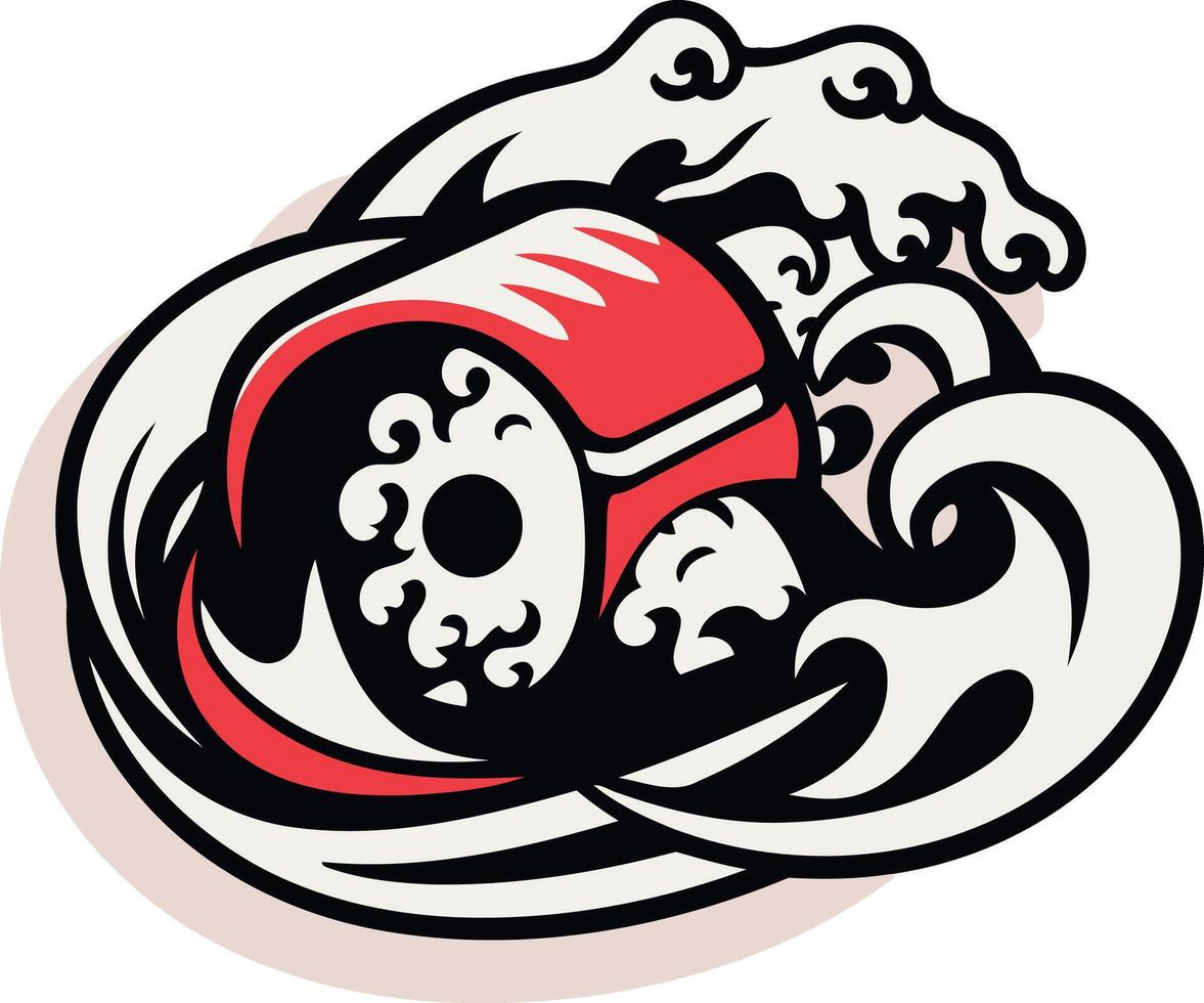 Red Wheel Under a Wave vector